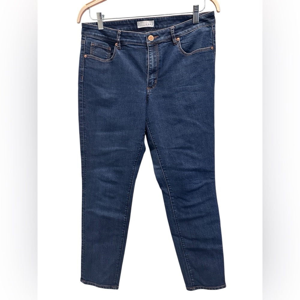 LOFT Curvy Skinny Blue Jeans Classic Medium-Dark Wash Women’s 31 / 12